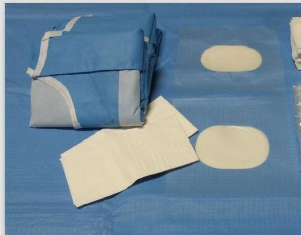 Cardiovascular set/pack with two holes,used in hospital angiography