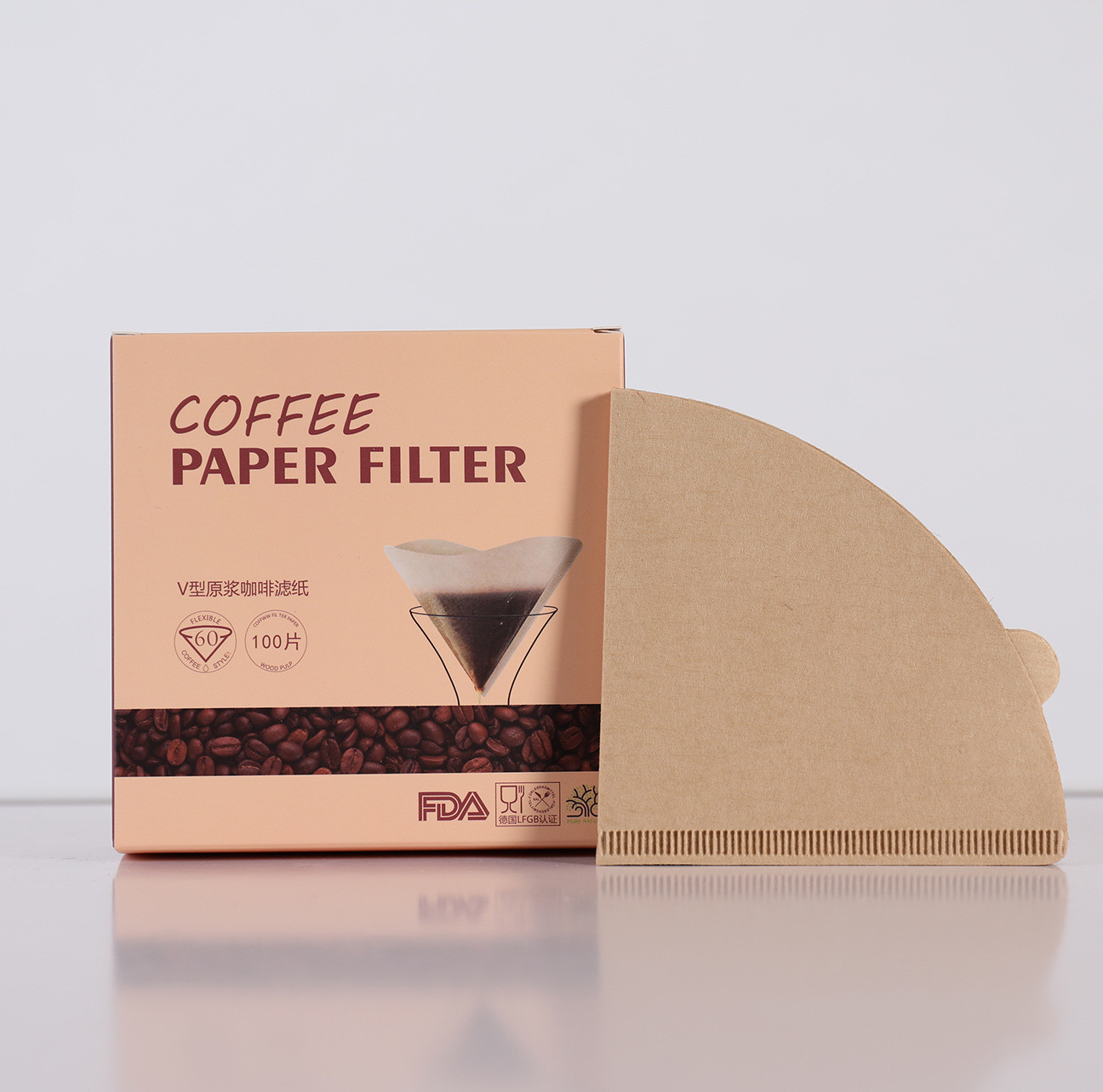 Virgin Wood Pulp Coffee Machine Filter Papers V60 02 Dripper