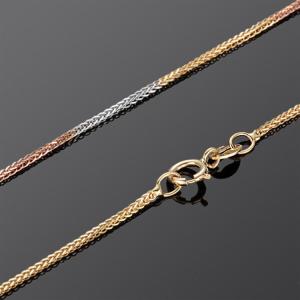 Quality 18K Whie Rose Yellow Three Tone Gold Wheat Chain Necklace for Women (NG017) wholesale