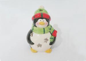 Quality Strong Dolomite Penguin Candle Holder , Christmas Tea Light Holders Earthenware wholesale