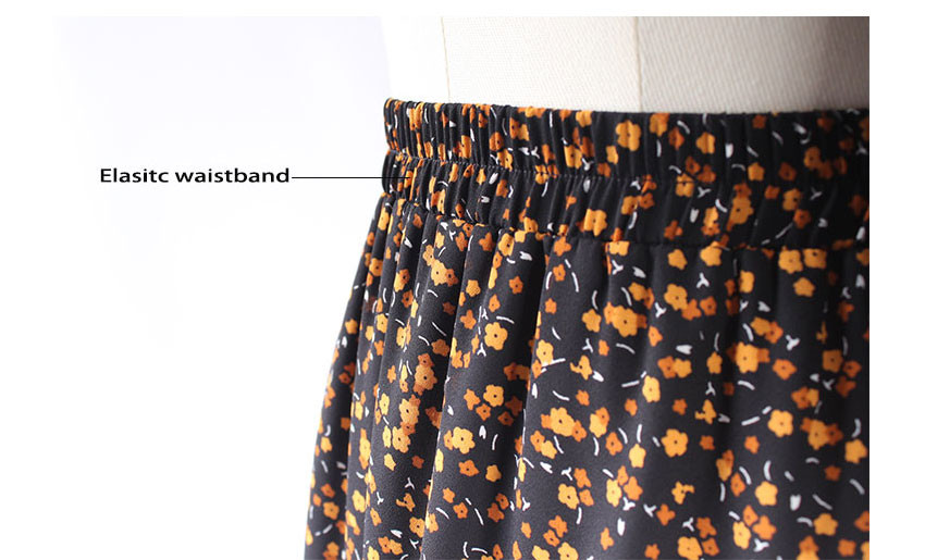 Fashionable Polyester Moss Floral Maxi Skirt