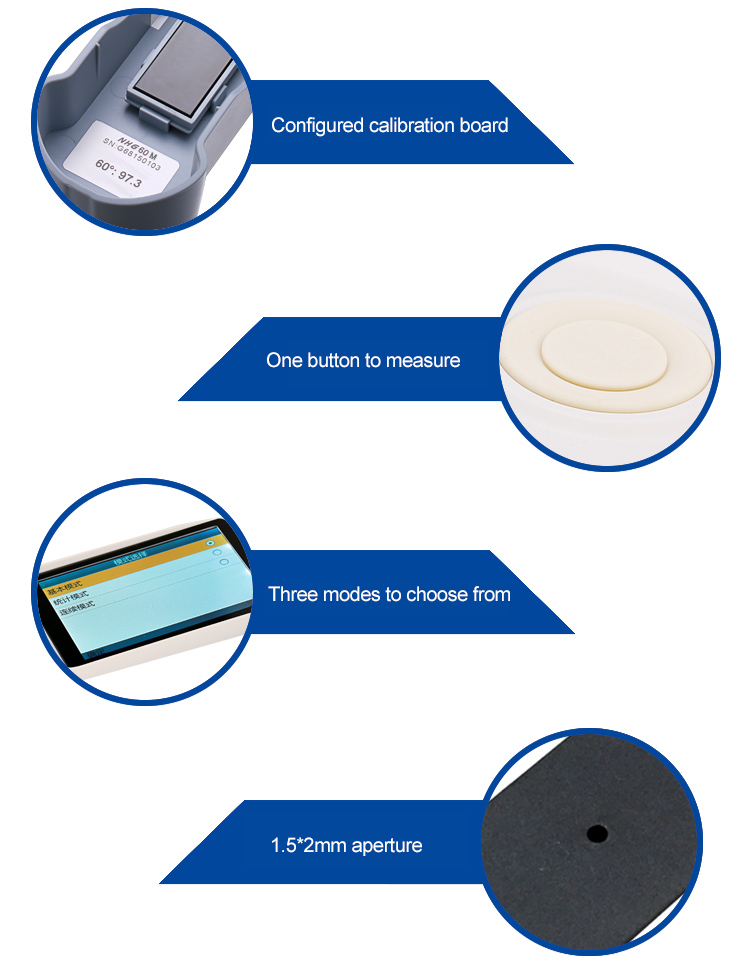 Precise Micro Aperture Digital Gloss Meter NHG60M Ink Paper Stone Ceramic Tiles Gloss Level Aperture