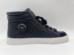 Genuine Leather Athletic Sports Shoes High Top Ladies Black With Ykk Metal