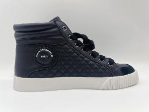 Quality Genuine Leather Athletic Sports Shoes High Top Ladies Black With Ykk Metal Zipper wholesale