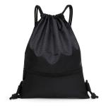 Lightweight Black Drawstring Backpack , Gym Sackpack For Hiking Yoga Swimming