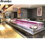 Elegant 220V Supermarket Island Freezer , Split Style Seafood Display Cooler