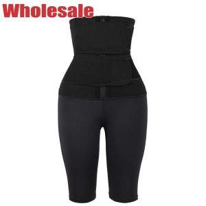Quality Summer 5 Points Leg Shaper Pants Double High Waisted Leggings With Waist Trainer wholesale