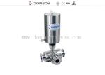 Vertical Pneumatic 3 way ball valve 1/2"-4" SS304 / 316L Materials Clamped