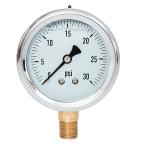 30 Psi SS Case Liquid Filled Pressure Gauges