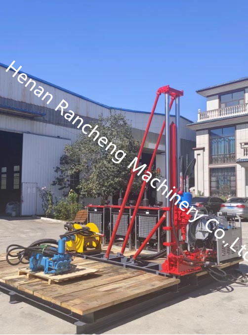 42KW Core Drilling Rig Small Diamond Core Drill Rig With 0-1200rpm Top Drive Rotation Head And 700KGS Lifting Force
