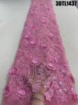 Supoo Dubai Feather 3D Lace Fabric Luxury French Evening Dress Sequence Beaded