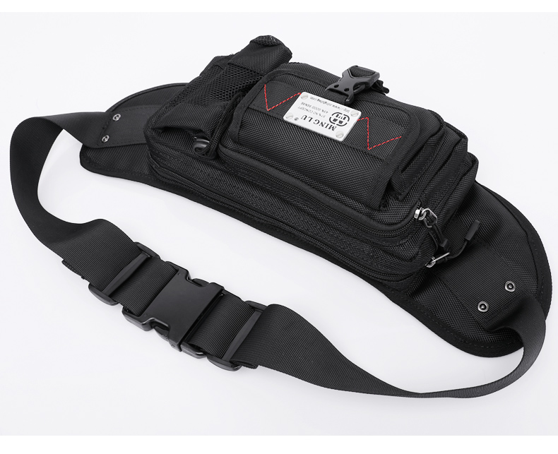 Leisure Style Men'S Outdoor Waterproof Waist Bag Length 27cm Lightweight