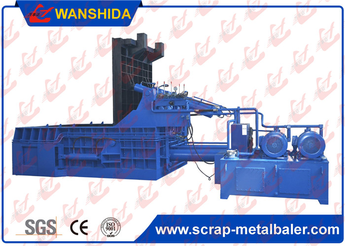 Metal Recycling Scrap Baler Machine 250Ton Side Push Out Bailing Press PLC Control