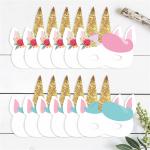 Birthday Unicorn Recycled Paper Mask For Kids 7.5 X 7.5 Inch Customized Design