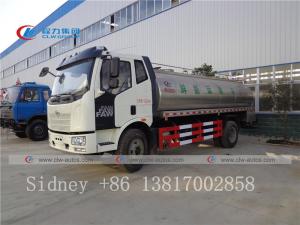 Quality FAW 4X2 8cbm Stainless Steel Fresh Milk Tanker Truck wholesale