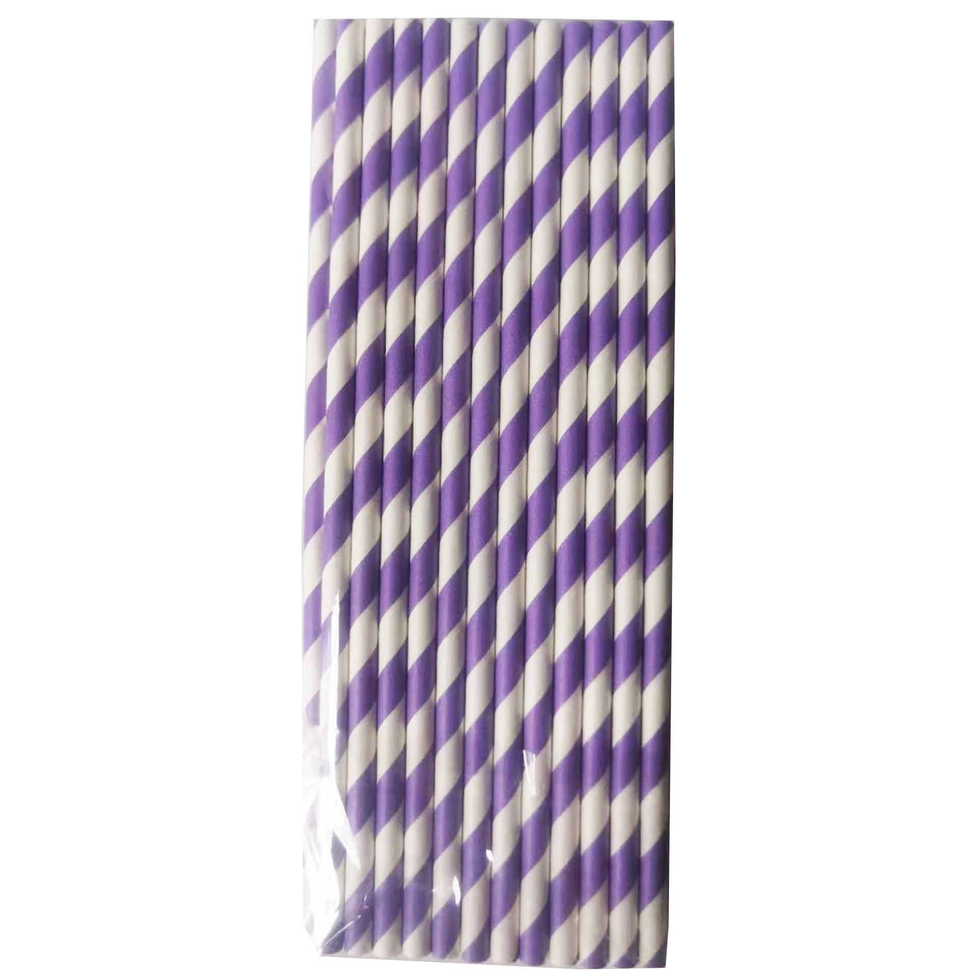 Striped Pattern Paper Drinking Straws Disposable Recyclable For Party