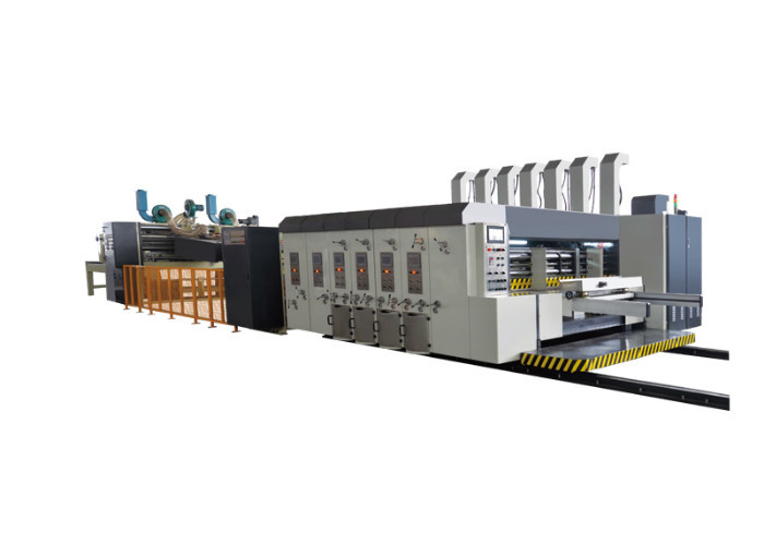 35kw Flexo Printer Slotter Machine 10 Inch Touch Screen Control With Folder Gluer