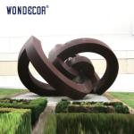 Modern large outdoor abstract geometric circular weather resistant steel
