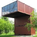 Movable Shipping Container Cabin / Multi Level Shipping Container House Office