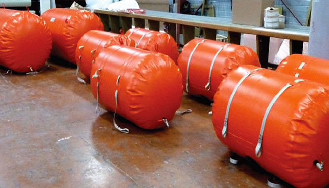 PVC Coating Marine Salvage Bags , Inflatable Underwater Lifting Bags For Commercial Diving