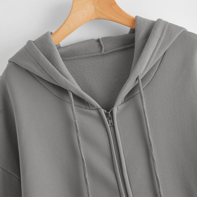 Over Sized Casual Bulk Hoodies for Women Drawstring Clothes Custom Logo Women&prime;s Zip up Hoodies