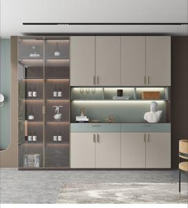 Quality restaurant glass door wine cabinet storage cabinet for living room wholesale