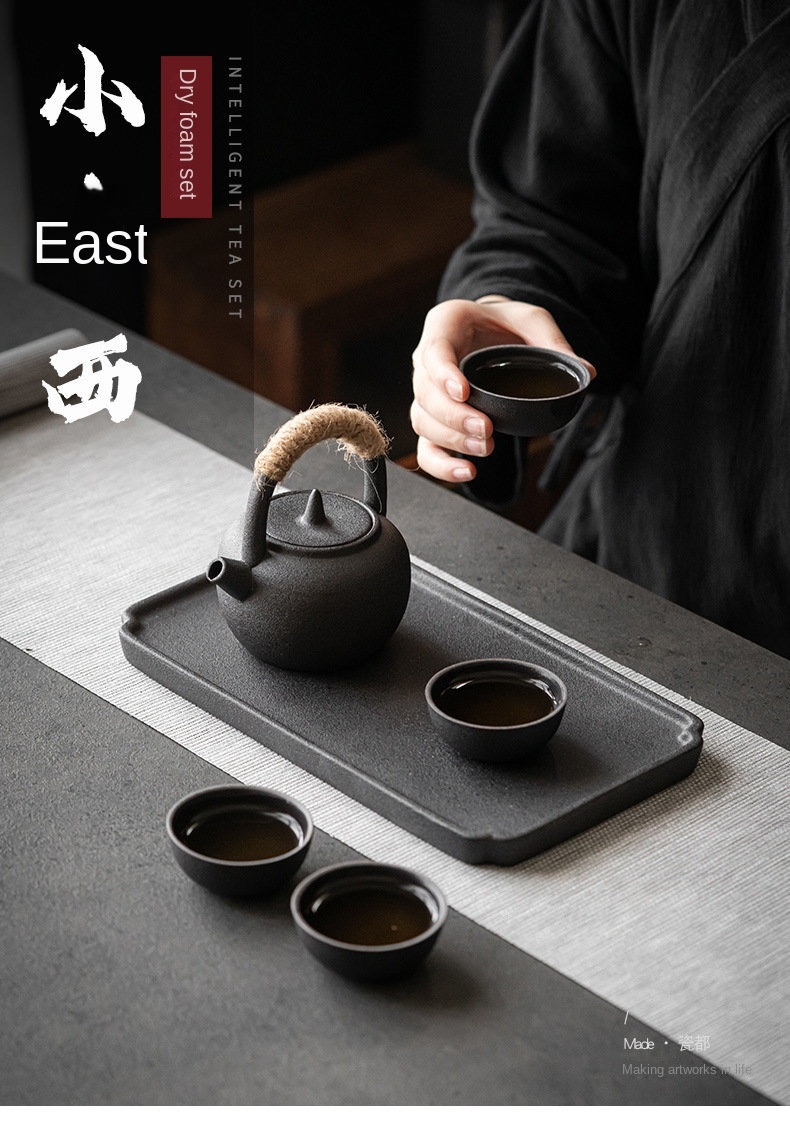 Japanese Porcelain Kung Fu Tea Set Modern Fashionable Loop-Handled Teapot with Gift Box