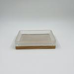 Glass Bathroom Set Luxury Square Shape Milky White Ribbed Vertical Stripe Glass