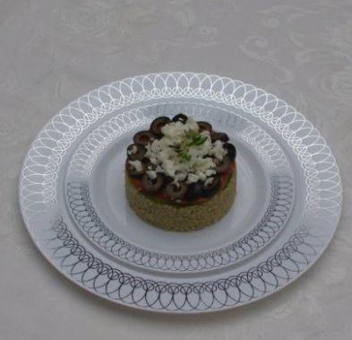 Disposable Dinner Plate White With Silver Florence Design Elegant Disposable