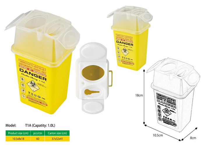 1 Litre Sharps disposal container, Sliding Lid, Red,Sharps Container | WinnerCare