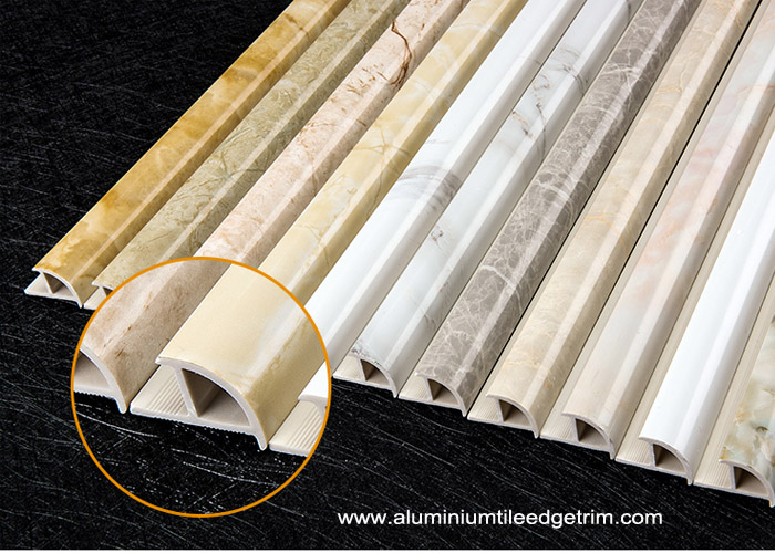 cappuccino / carrara / white marble effect tile trim