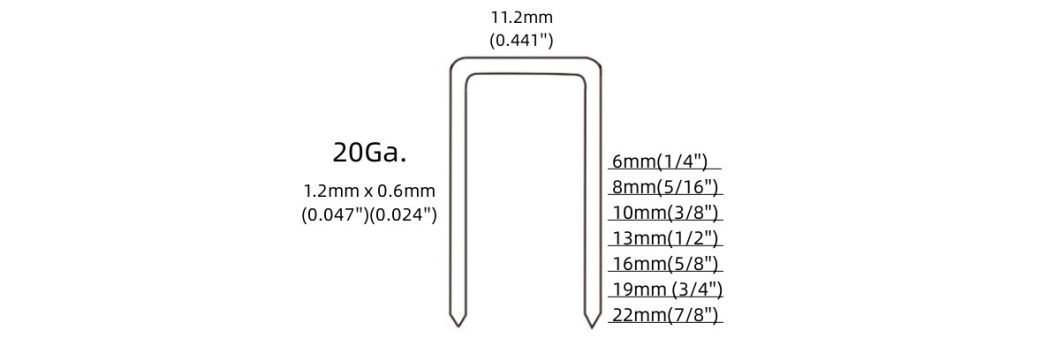 20ga. Air Staples for Furniture and Decoration 1022j