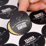 Luxury Gold Foil Stamping Black Round Custom Printing Logo Stickers