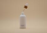 Cylinder Shape White Glass Dropper Bottles 100ml For Cosmetic Packaging