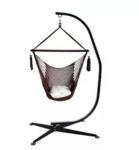 Outdoor Activity Round Frame Rattan Hanging Egg Garden Swing Chair with Vibrant