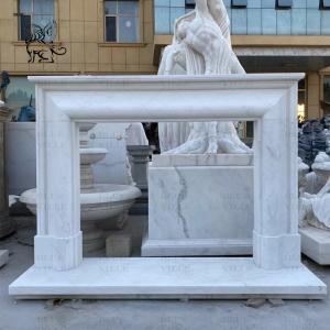 Quality White Marble Fireplace Stone Mantel Freestanding Stone Mantel Freestanding wholesale