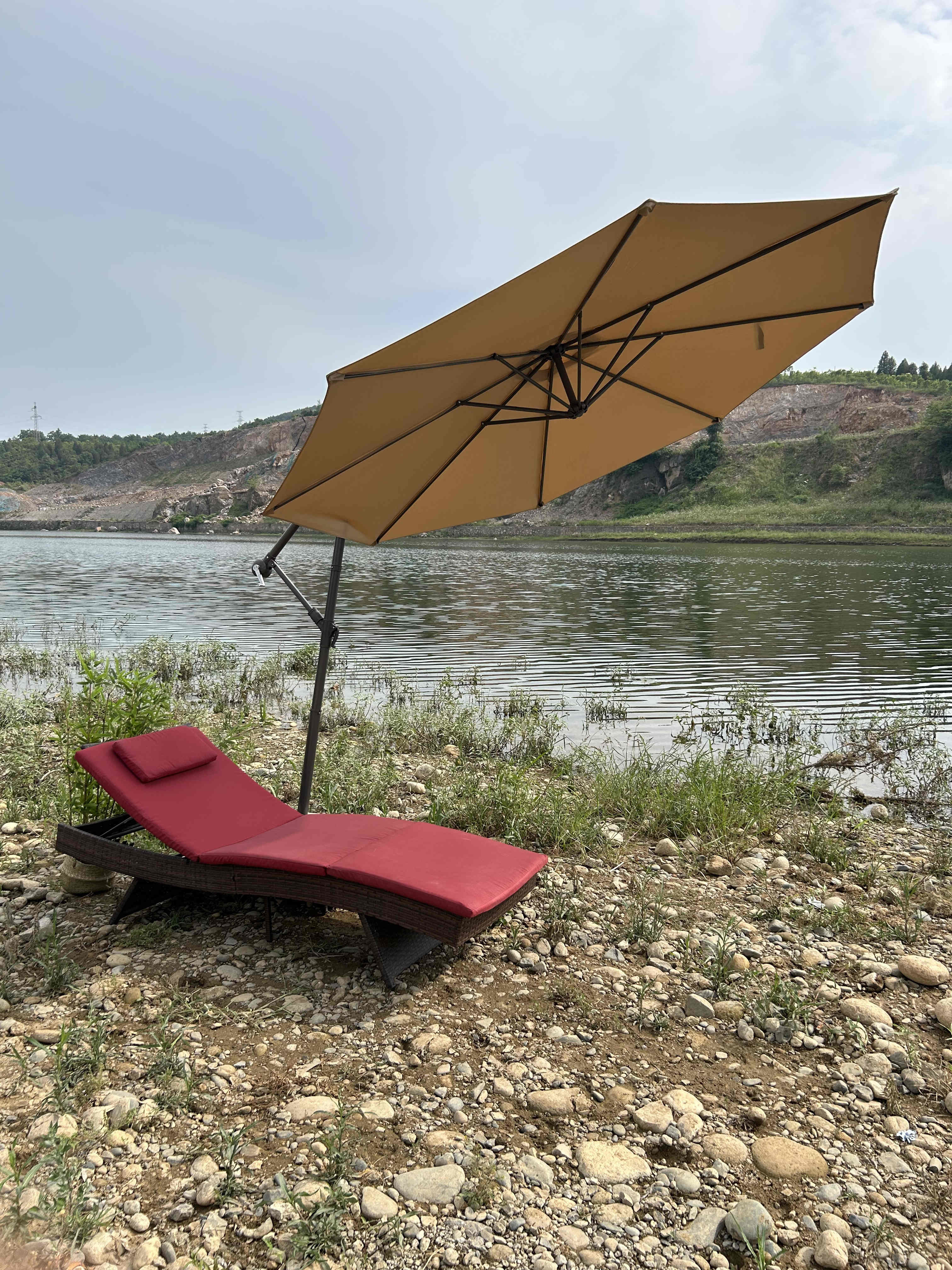 Shade Cantilever Outdoor Garden Parasol Patio Umbrellas Lounge Chair 11 Foot 12 Foot 13 Foot