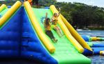 PVC Tarpaulin 0.9mm Water Jump Park Floating Trampoline Games TUV Certification