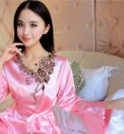 100%Polyester Embroidery Pajams Collar Lace Mesh Based Necklace Decoration