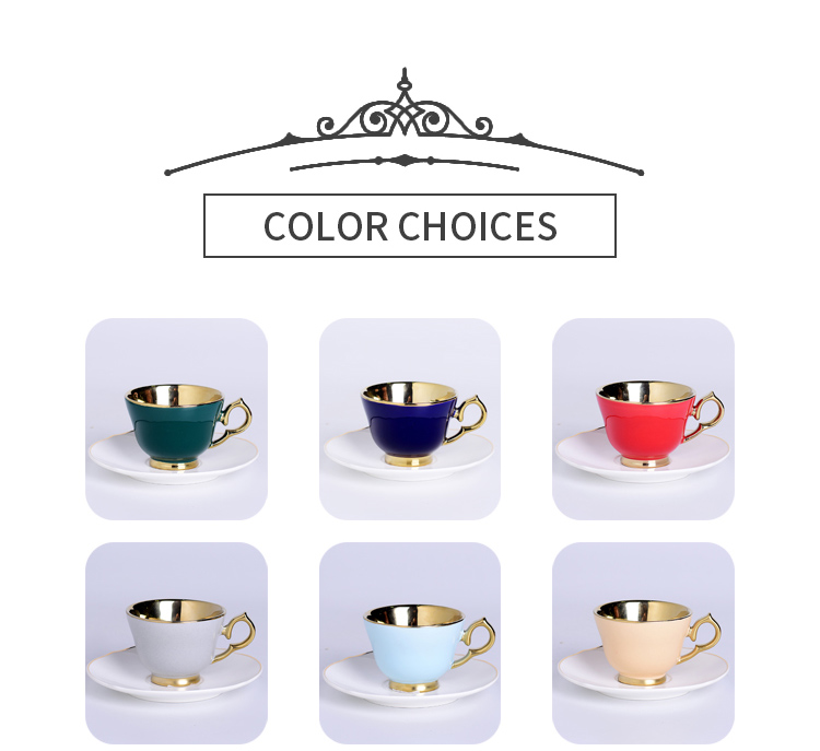 Porcelain Fashion Coffee Cupss 120ml With Electroplating Gold Plated