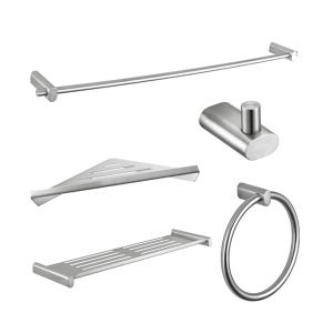 Quality SGS Silver Stainiless Steel 304 Bathroom Accessories Set Modern Bathroom Fittings wholesale