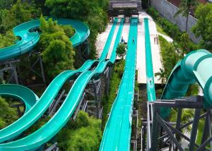 Quality Outdoor Speed Water Slide Aqua Water Park Swimming Pool Commercial Slide Blue Color wholesale