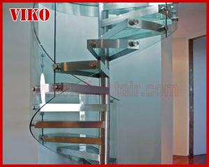 Quality Spiral StaircaseVH43S Tread Tempered glass Aluminum Baluster Glass Handrail 304 Stainless Steel wholesale
