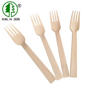 Quality Restaurant 170mm Bamboo Disposable Forks Travel Eco Friendly Cutlery Set wholesale