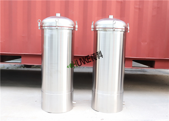 SS304 316 Cartridge Filter Housing / Filter Vessel Tank For RO Plant Easy Cleaning