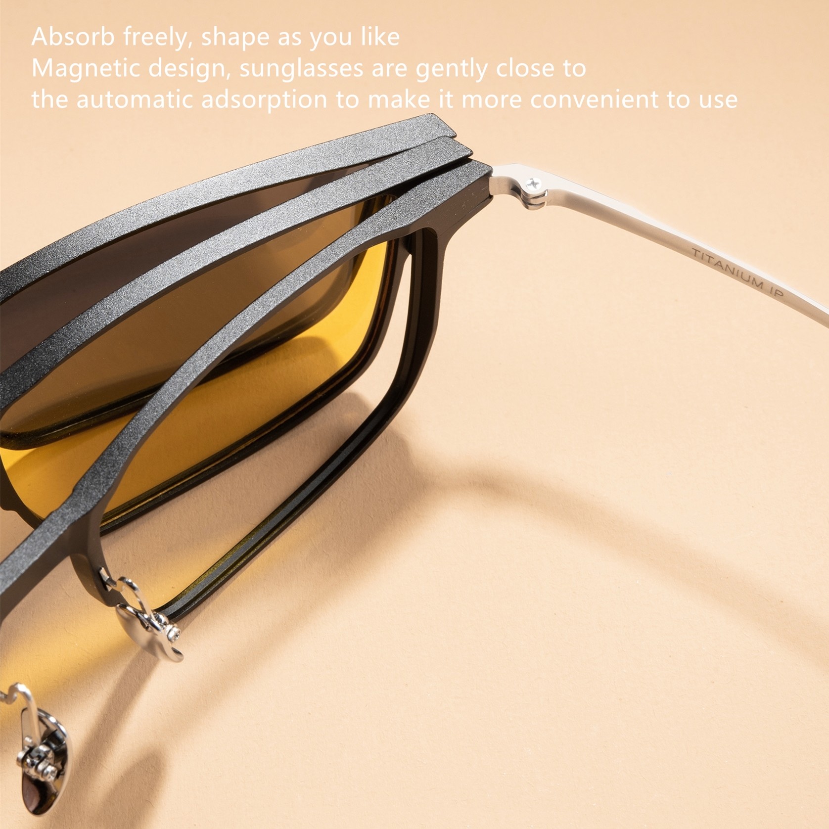 Business Glasses Titanium Clip On Square Aluminum Glasses Frame