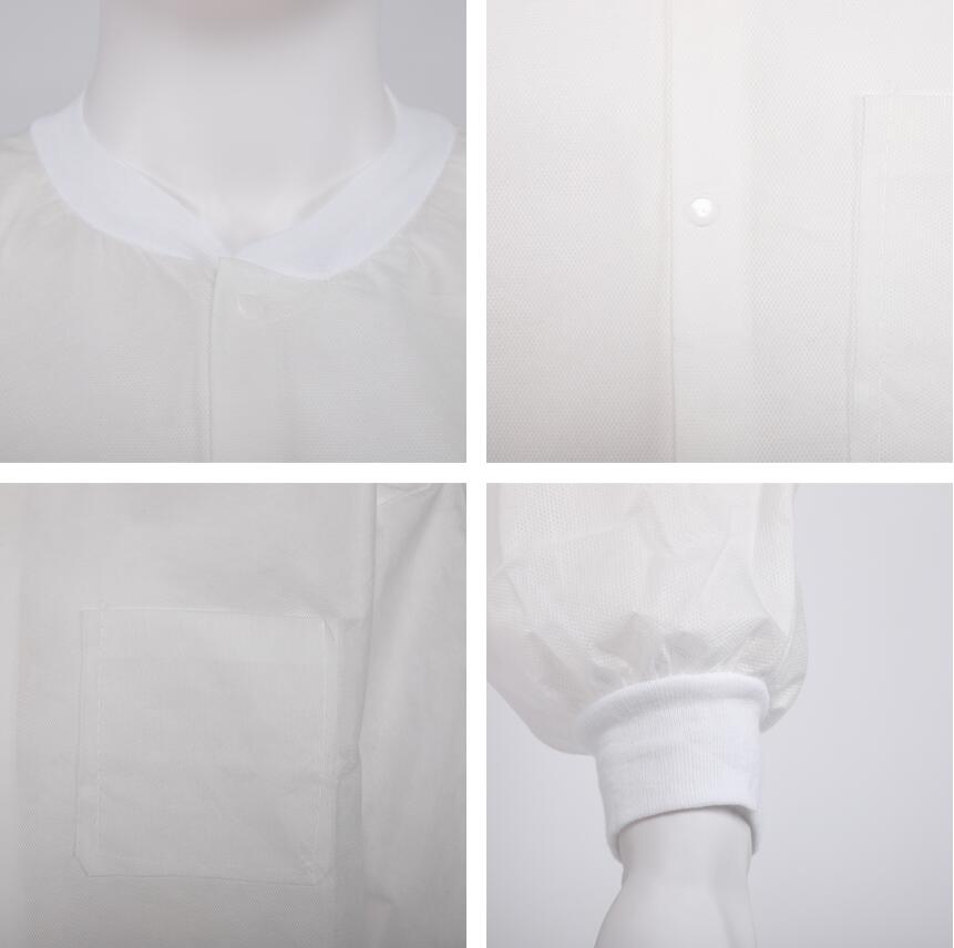 Unisex Disposable Lab Coats Hospital Laboratory Chemical Resistant Gown