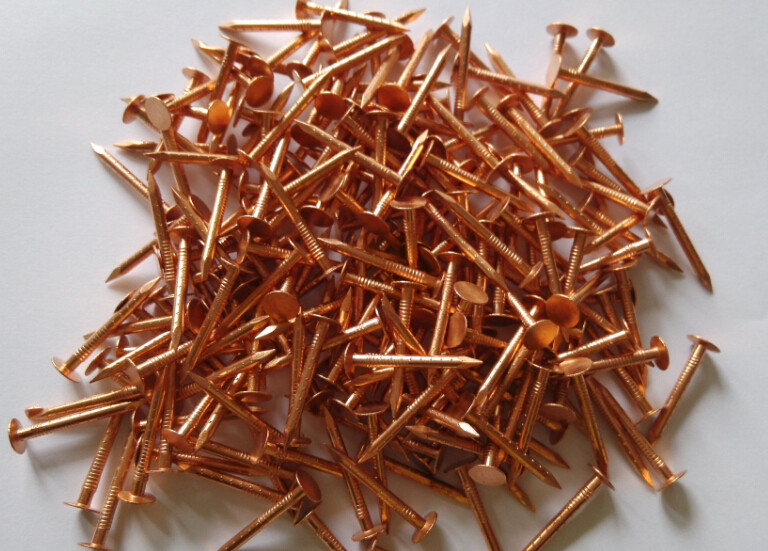 30 X 2.8MM Four Hollow Shank Copper Clout Nails For Roof And Slate