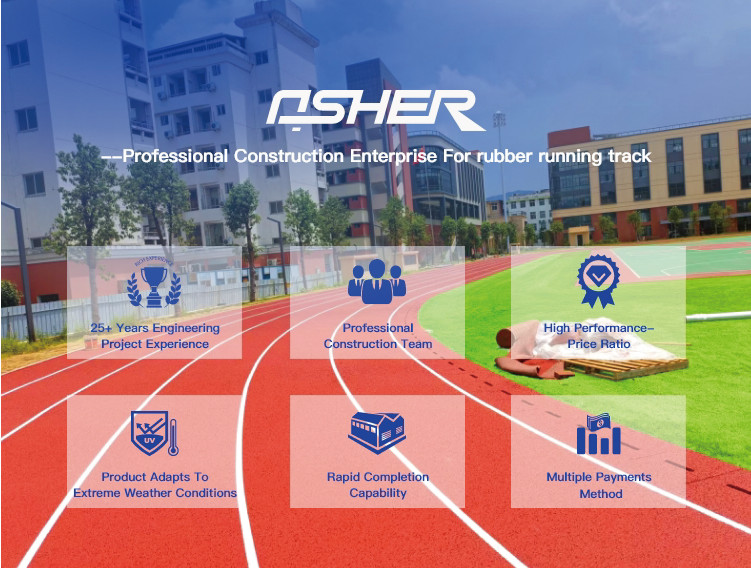 Long Lasting 13-25 mm Sandwich Plastic Running Track with 10-Years Warranty for Track and Field