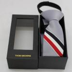 Custom LOGO Necktie Boxes,Rectangle shape Promotional Black Cardboard Tie
